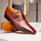 Genuine caiman crocodile Shoes Rovigo Cognac Straps