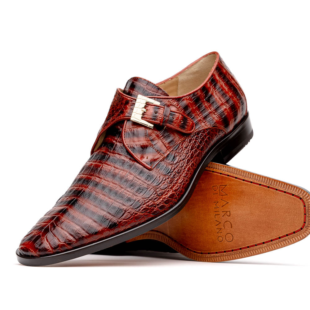 Genuine caiman crocodile Shoes Rovigo Cognac Straps