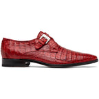 genuine caiman crocodile dress Shoes monk strap Rovigo Red