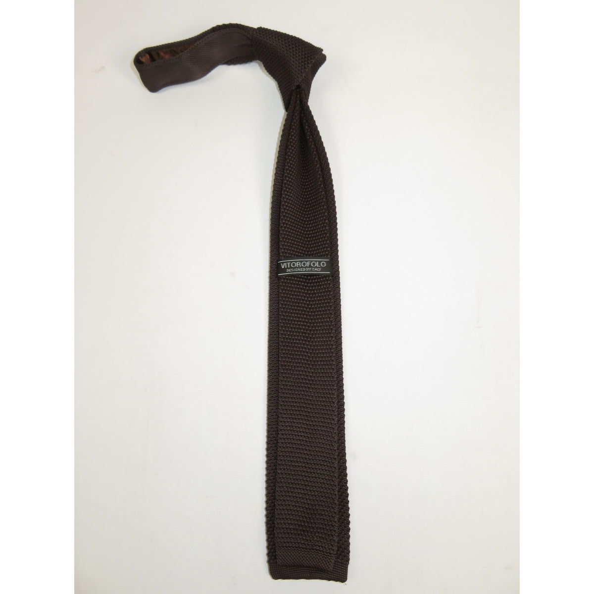 Men's Vitorofolo Italy Slim Skinny Tie Woven Knitted Fabric Fashionable RS-6 Brown