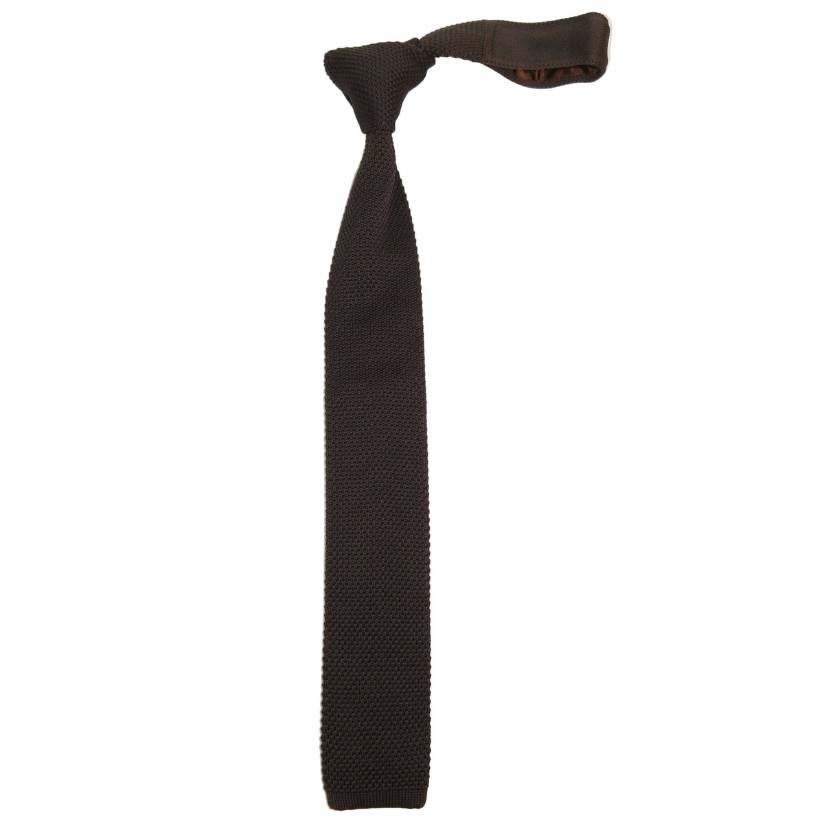 Men's Vitorofolo Italy Slim Skinny Tie Woven Knitted Fabric Fashionable RS-6 Brown