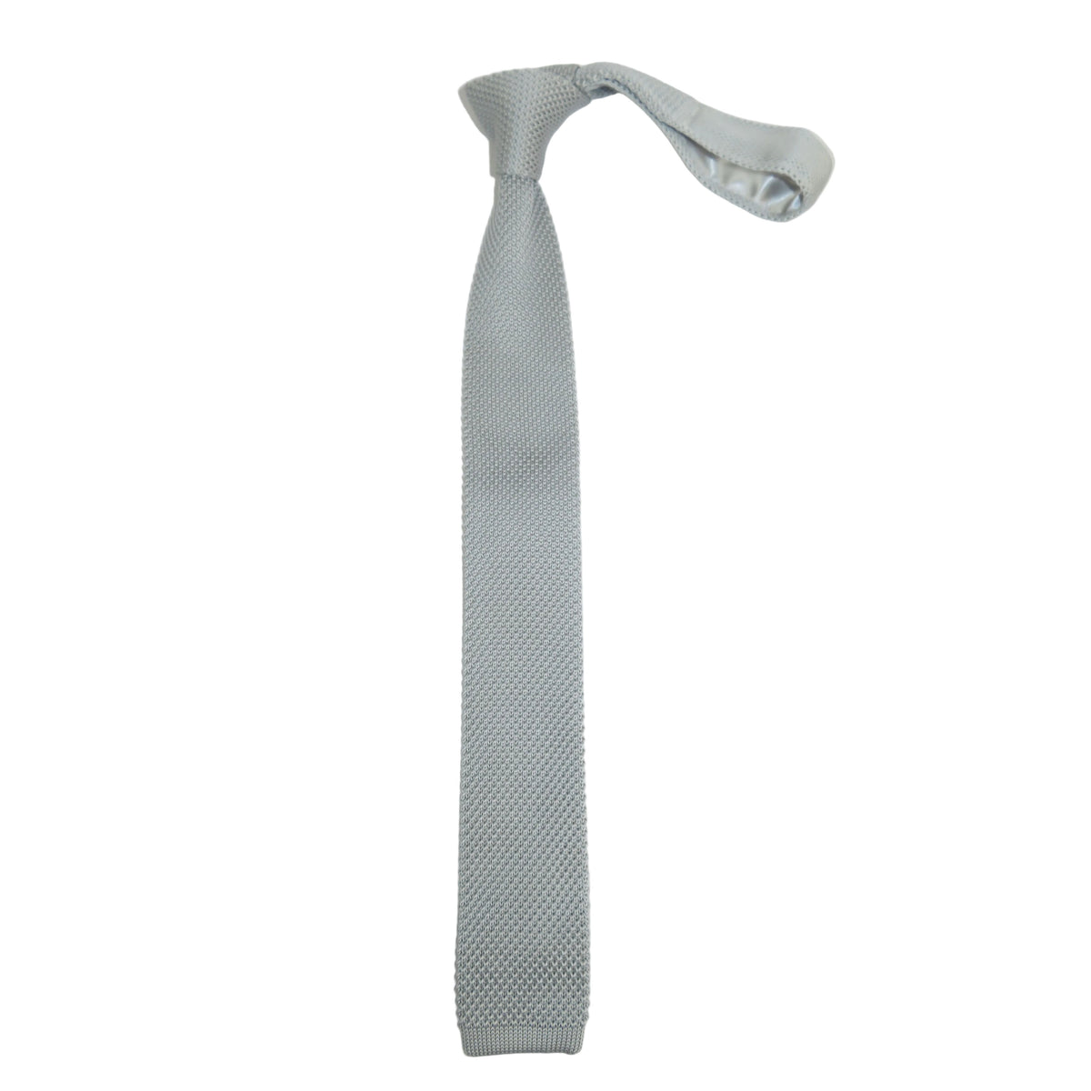Men's Vitorofolo Italy Slim Skinny Tie Woven Knitted Fabric Fashionable RS-8 Silver