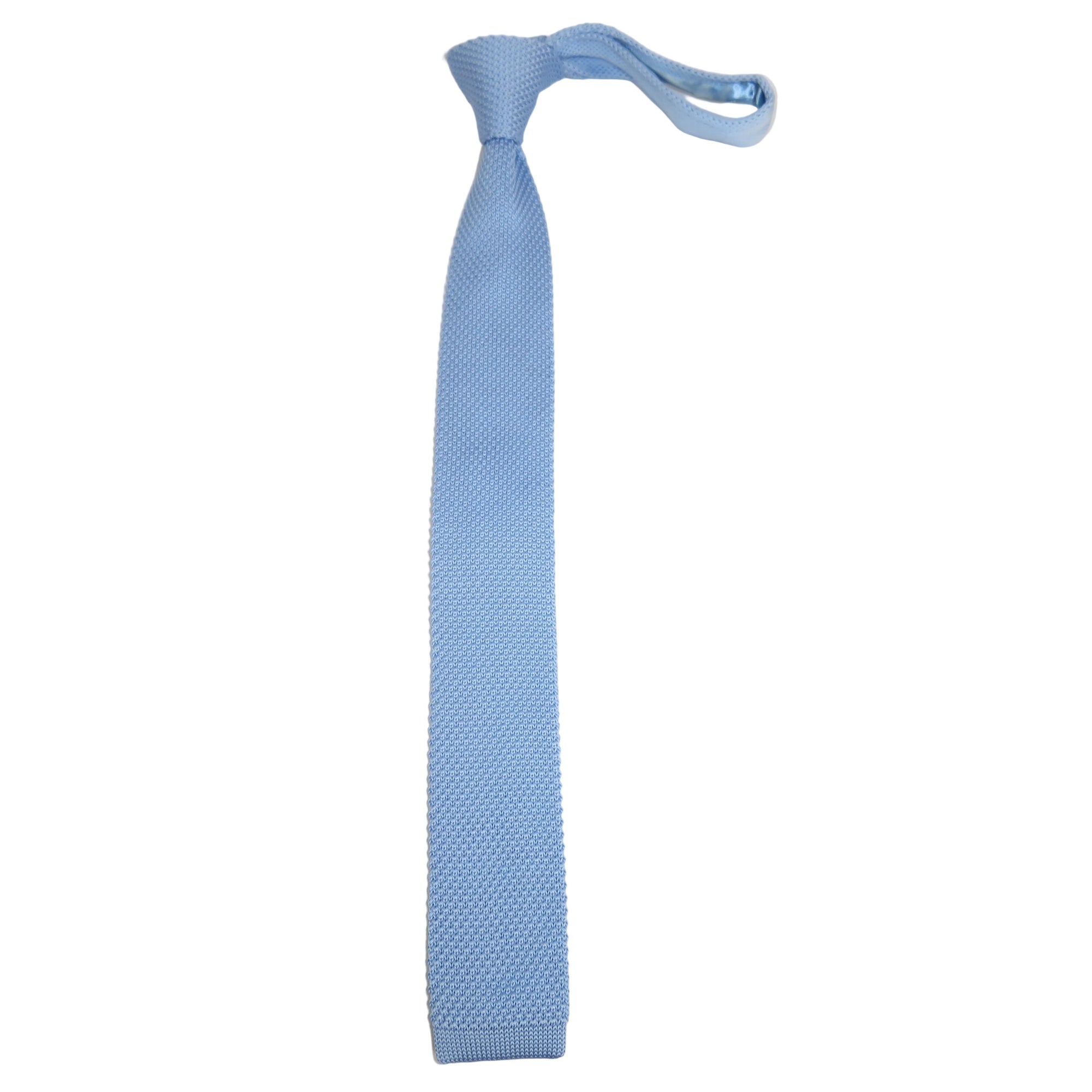Men's Vitorofolo Italy Slim Skinny Tie Woven Knitted Fabric Fashionable RS-9 Light Blue