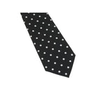 Men's Stacy Adams Tie and Hankie Set Woven Silky Satin #SAT129 Black Polka Dot