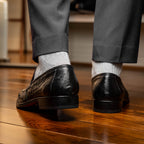 Salvatore Genuine Quill Ostrich Leather Slipon Black