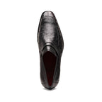 Salvatore Genuine Quill Ostrich Leather Slipon Black