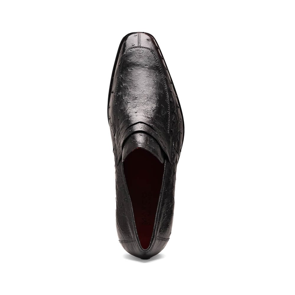 Salvatore Genuine Quill Ostrich Leather Slipon Black