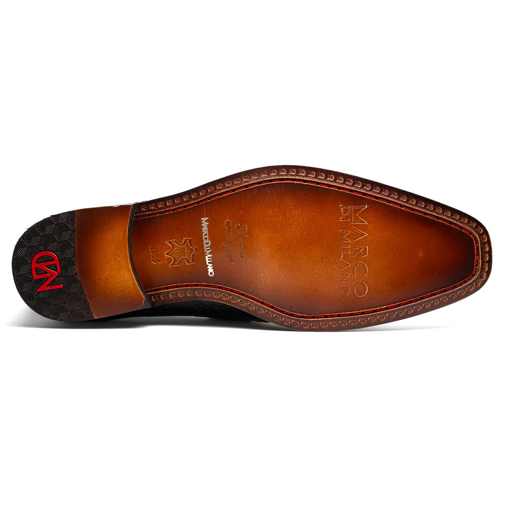Salvatore Genuine Quill Ostrich Leather Slipon Black