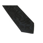Men's Stacy Adams Tie and Hankie Set Woven Silky Satin #SAT102 Black Paisley