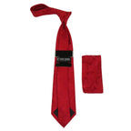 Men's Stacy Adams Tie and Hankie Set Woven Silky Satin #SAT103 Red Paisley