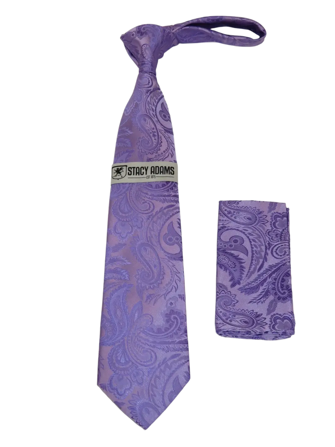 Men's Stacy Adams Tie and Hankie Set Woven Silky Satin #SAT105 Lavende ...