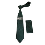 Men's Stacy Adams Tie and Hankie Set Woven Silky Satin #SAT106 Green Paisley