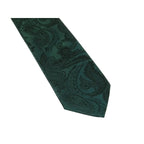 Men's Stacy Adams Tie and Hankie Set Woven Silky Satin #SAT106 Green Paisley