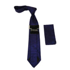 Men's Stacy Adams Tie and Hankie Set Woven Silky Satin #SAT107 Purple Paisley