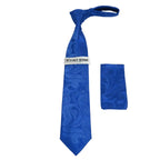Men's Stacy Adams Tie and Hankie Set Woven Silky Satin #SAT109 Royal Paisley