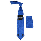 Men's Stacy Adams Tie and Hankie Set Woven Silky Satin #SAT109 Royal Paisley