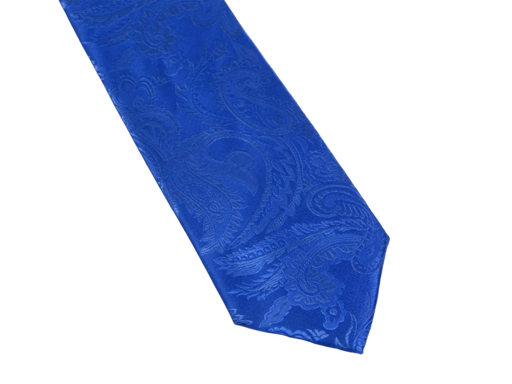 Men's Stacy Adams Tie and Hankie Set Woven Silky Satin #SAT109 Royal Paisley