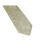 Men's Stacy Adams Tie and Hankie Set Woven Silky Satin #SAT111 Ivory Paisley