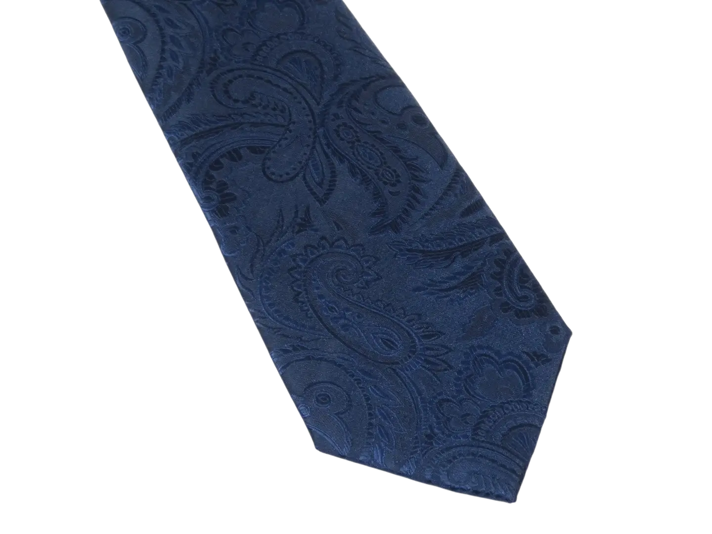 Men's Stacy Adams Tie and Hankie Set Fancy Woven Silky Satin #SAT112 Navy