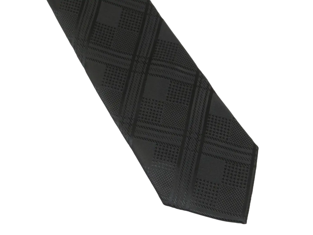 Men's Stacy Adams Tie and Hankie Set Fancy Woven Silky Satin #SAT118 Black