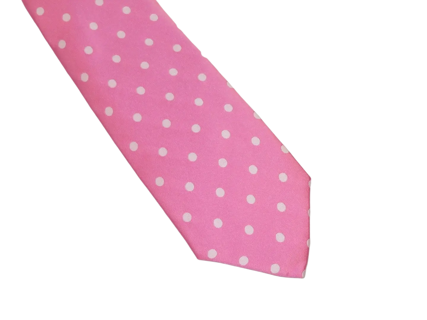 Men's Stacy Adams Tie and Hankie Set Woven Silky Satin #SAT119 Pink Polka Dot