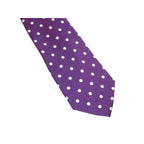 Men's Stacy Adams Tie and Hankie Set Woven Silky Satin #SAT120 Purple Polka Dot