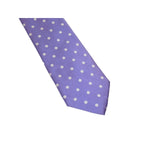 Men's Stacy Adams Tie and Hankie Set Woven Silky Satin #SAT121 Lilac Polka Dot