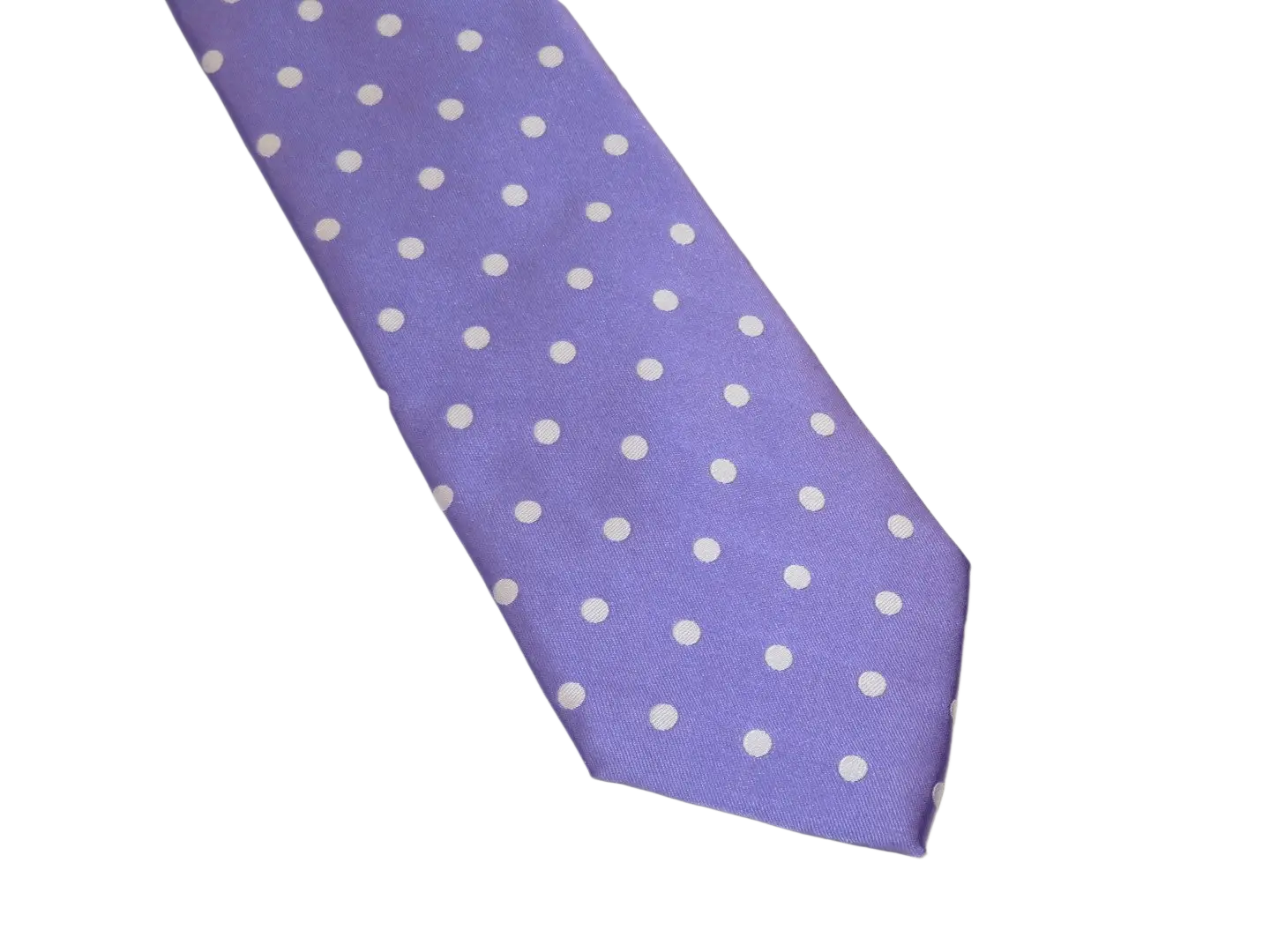 Men's Stacy Adams Tie and Hankie Set Woven Silky Satin #SAT121 Lilac Polka Dot
