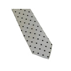 Men's Stacy Adams Tie and Hankie Set Woven Silky Satin #SAT122 Silver Polka Dot