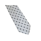 Men's Stacy Adams Tie and Hankie Set Woven Silky Satin #SAT124 White Polka Dot
