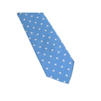 Men's Stacy Adams Tie and Hankie Set Woven Silky Satin #SAT125 Blue Polka Dot