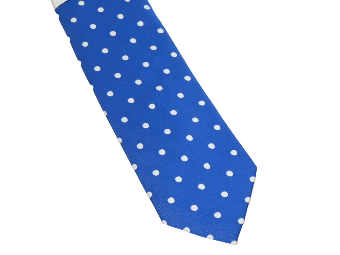 Men's Stacy Adams Tie and Hankie Set Woven Silky Satin #SAT127 Royal Polka Dot