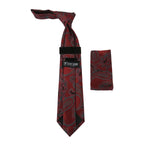 Men's Stacy Adams Tie and Hankie Set Fancy Woven Silky Satin #SAT131 Red