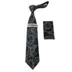 Men's Stacy Adams Tie and Hankie Set Fancy Woven Silky Satin #SAT133