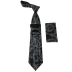Men's Stacy Adams Tie and Hankie Set Fancy Woven Silky Satin #SAT133