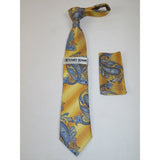 Men's Stacy Adams Necktie and Hankie Set Fancy Design Silky Look SAT48