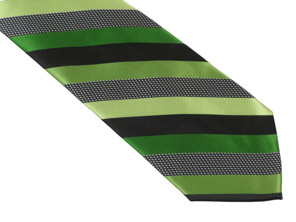 Men's Stacy Adams Tie and Hankie Set Fancy Woven Silky Satin #SAT50 Green