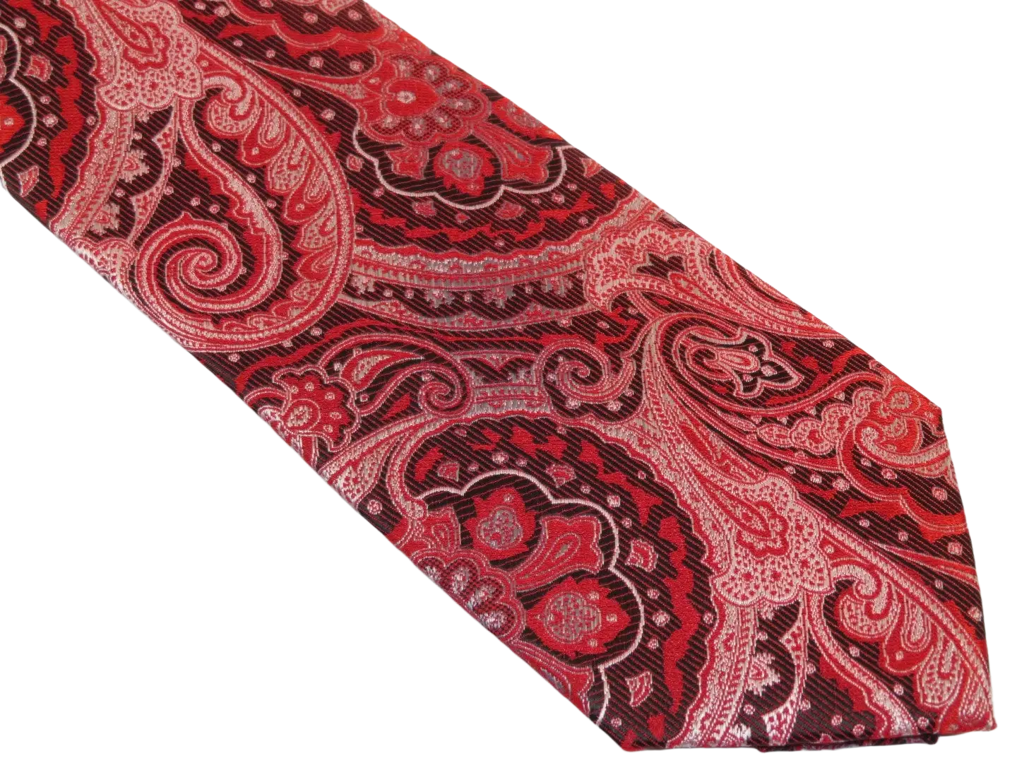 Men's Stacy Adams Tie and Hankie Set Fancy Woven Silky Satin #SAT52 Red