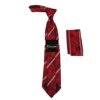 Men's Stacy Adams Tie and Hankie Set Fancy Woven Silky Satin #SAT53 Red
