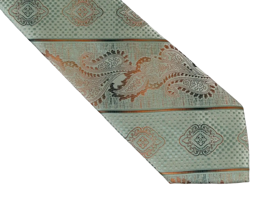 Men's Stacy Adams Tie and Hankie Set Fancy Woven Silky Satin #SAT54 Green