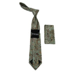 Men's Stacy Adams Tie and Hankie Set Fancy Woven Silky Satin #SAT55 Green