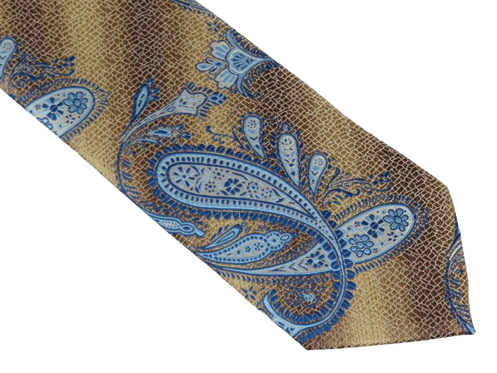 Men's Stacy Adams Tie and Hankie Set Fancy Woven Silky Satin #SAT58 Brown