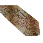 Men's Stacy Adams Tie and Hankie Set Fancy Woven Silky Satin #SAT59 Tan