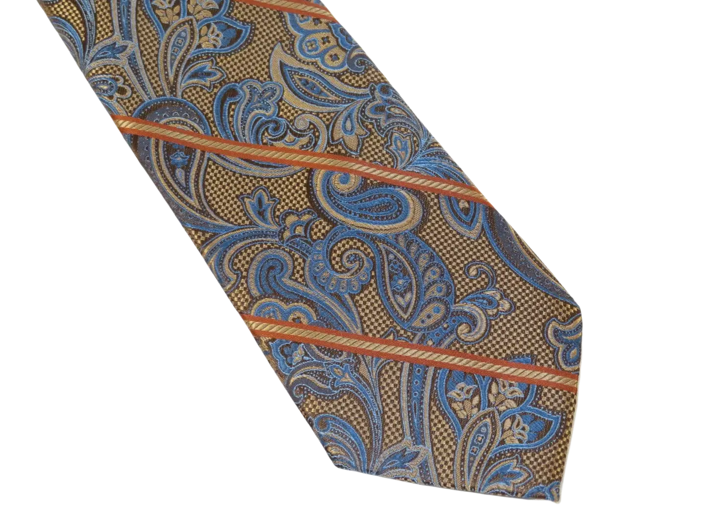 Men's Stacy Adams Tie and Hankie Set Fancy Woven Silky Satin #SAT63 Rust