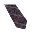Men's Stacy Adams Tie and Hankie Set Fancy Woven Silky Satin #SAT65 Purple