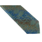 Men's Stacy Adams Tie and Hankie Set Fancy Woven Silky Satin #SAT67 Teal