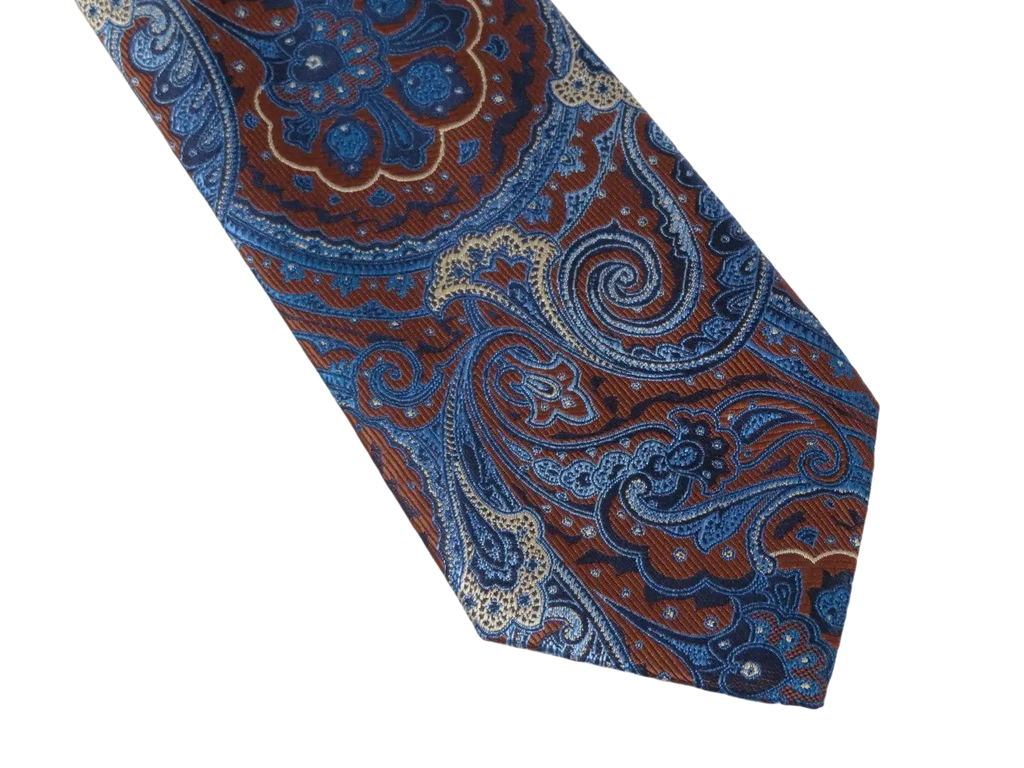 Men's Stacy Adams Tie and Hankie Set Fancy Woven Silky Satin #SAT70 Brown