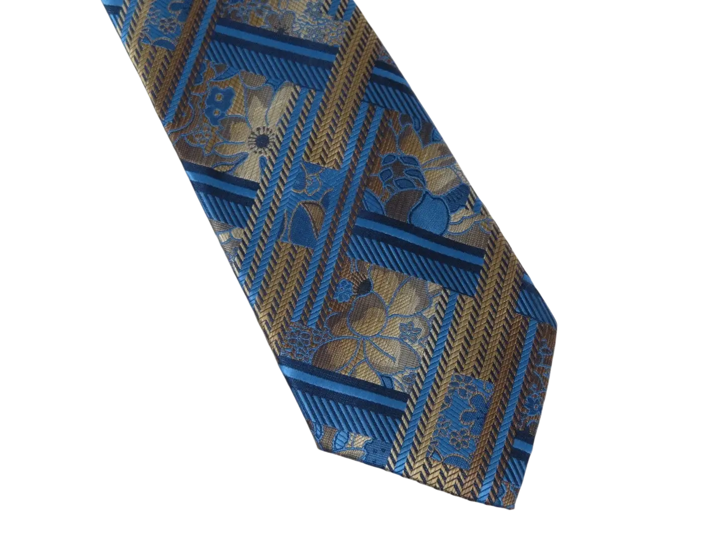 Men's Stacy Adams Tie and Hankie Set Fancy Woven Silky Satin #SAT71 Blue