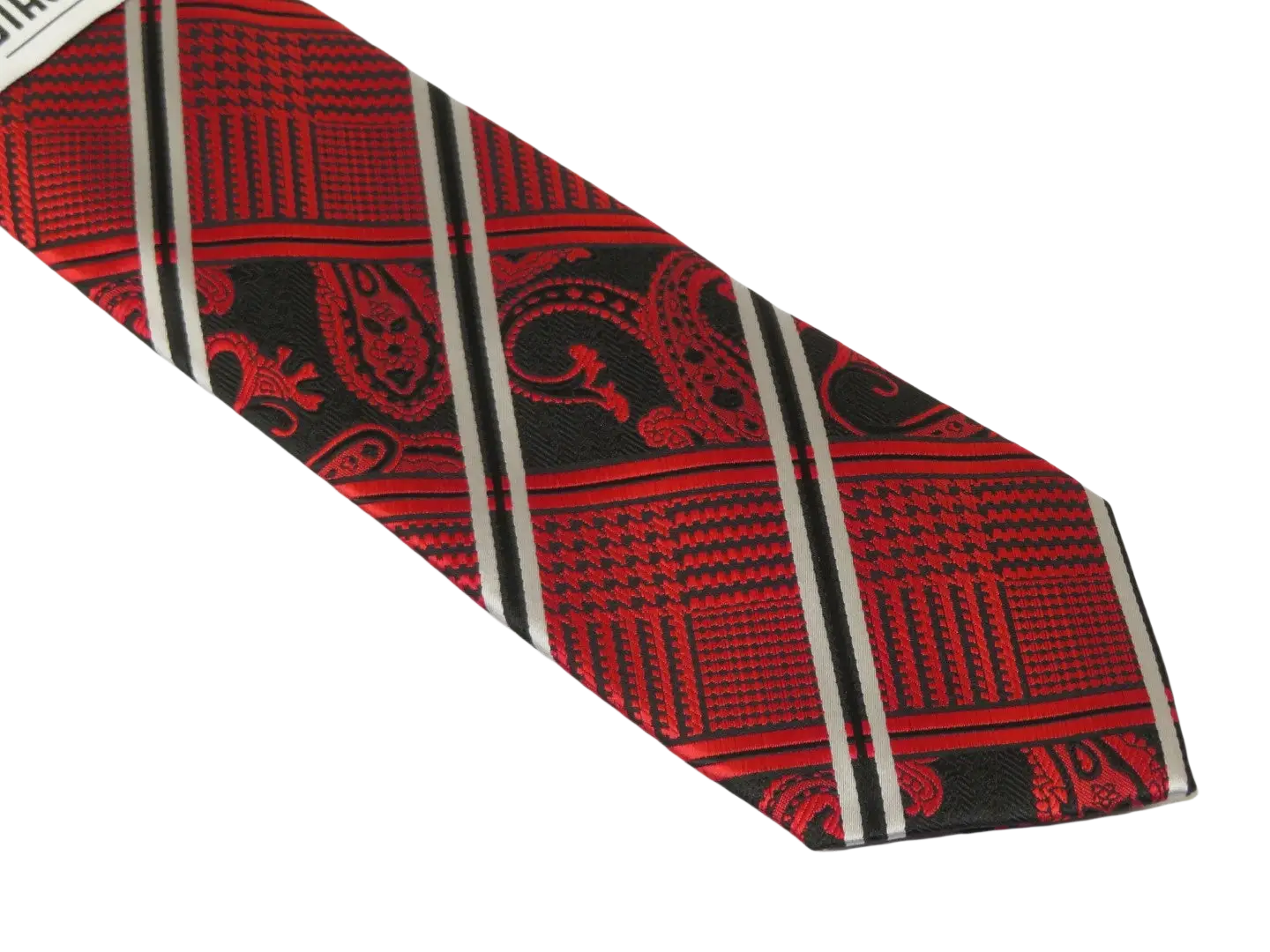 Men's Stacy Adams Tie and Hankie Set Fancy Woven Silky Satin #SAT73 Red