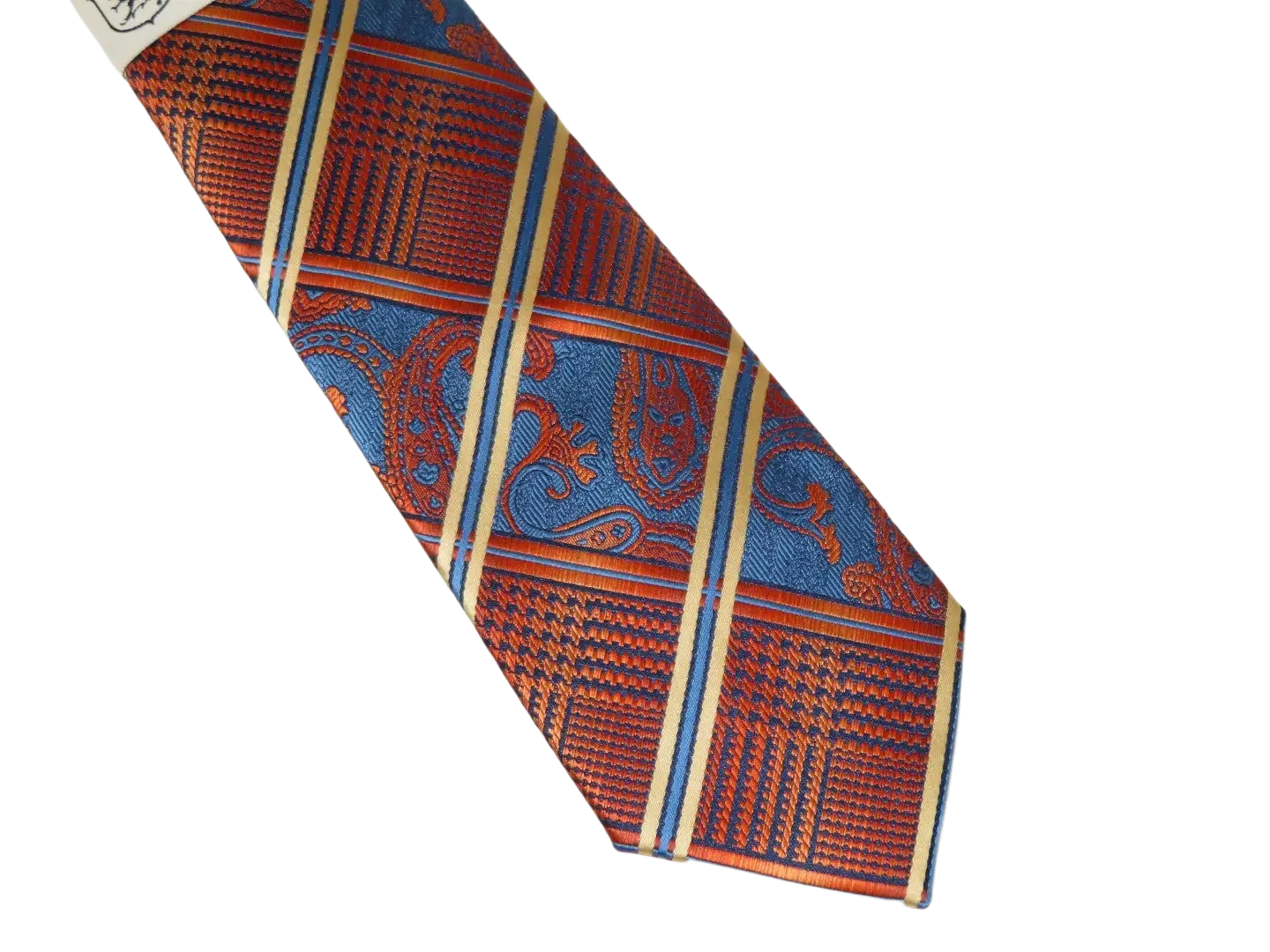 Men's Stacy Adams Tie and Hankie Set Fancy Woven Silky Satin #SAT74 Rust